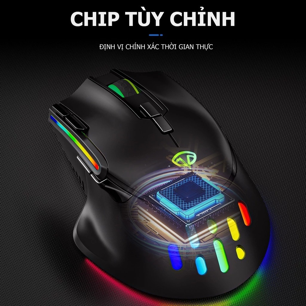 Chuột gaming không dây dark ailen D4 - LED RGB - Công thái học - chơi game - tác vụ văn phòng | BigBuy360 - bigbuy360.vn