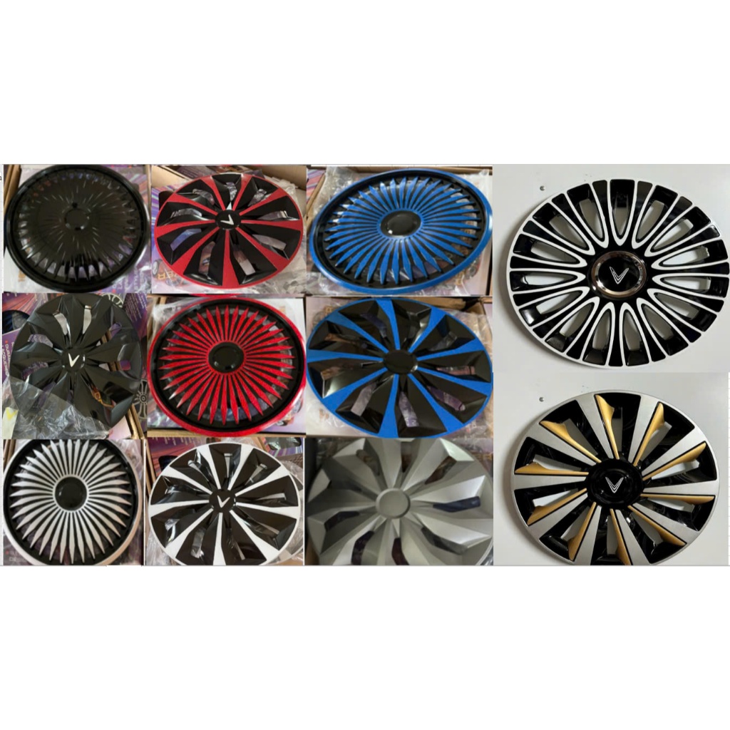 1 bộ (4 cái) Ốp mâm Lazang VF3,VF5 cao cấp(Tặng kèm tem Chữ V)(