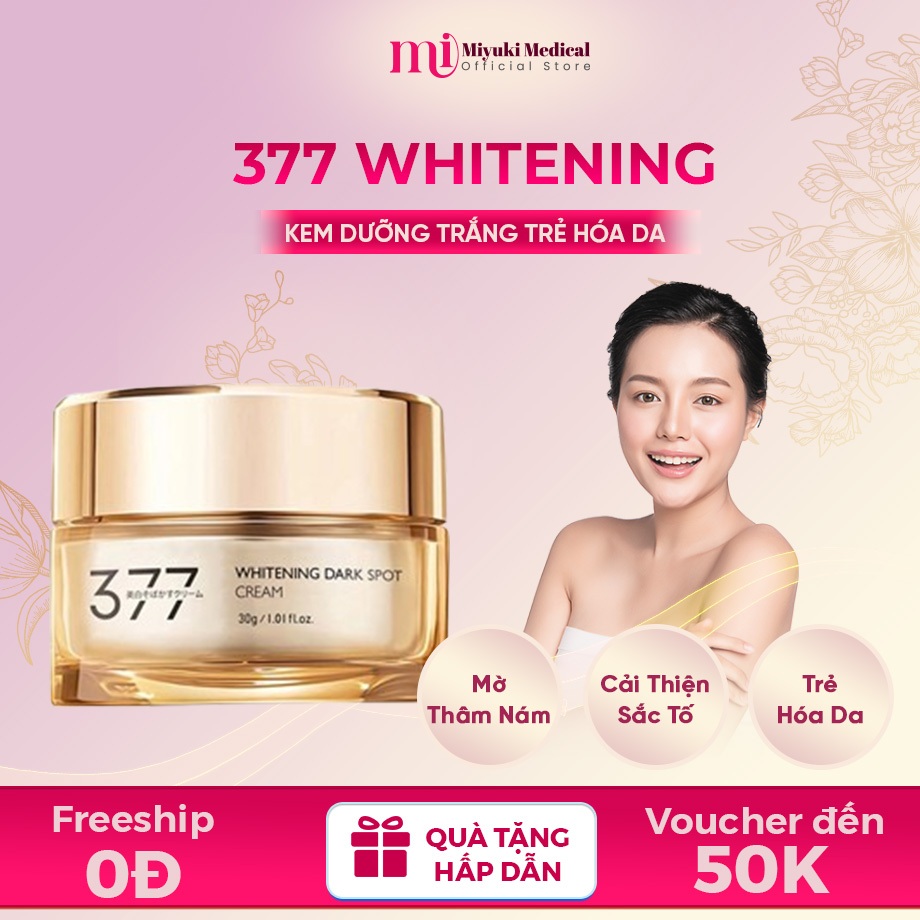 Kem Dưỡng Trắng Da 377 WHITENING - Giải Pháp Toàn Diện Cho Nám, Tàn Nhang, Làm Trắng và Xóa Nhăn 30g