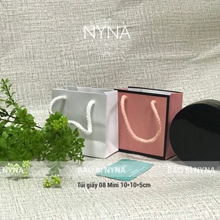  COMBO 10 Túi giấy 08 Mini hai màu trắng hồng viền đen 