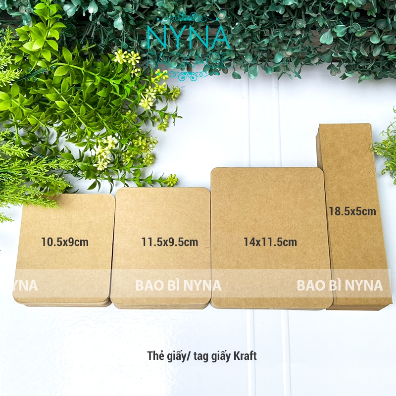 50 tờ Thẻ giấy, tag giấy, giấy note màu Kraft cực dày hoặc Đỏ trắng làm thiệp, flashcard, ghi chú