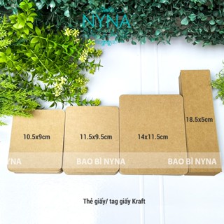 50 tờ Thẻ giấy, tag giấy, giấy note màu Kraft cực dày hoặc Đỏ trắng làm thiệp, flashcard, ghi chú