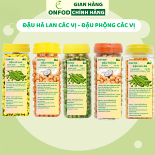 Đậu phộng da cá tỏi ớt, cốt dừa đậu hà lan rang muối, wasabi sầu riêng ONFOD đồ ăn vặt