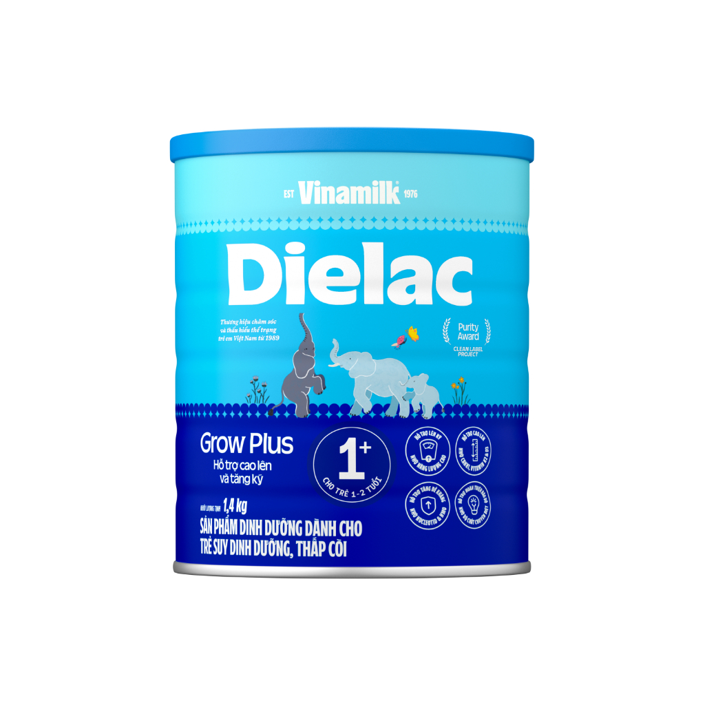 [Mẫu mới] Sữa bột Dielac GrowPlus Vinamilk 1.4KG - Số 1+ và  2+