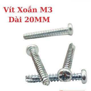 Vít xoắn m3+20mm mũ lồi vít m3 dài 20mm sử dụng bắt hộp nhựa bản mạch điện tử - shoplinhkienm2m