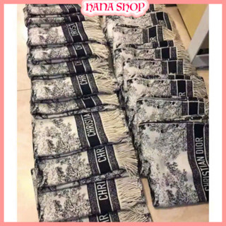 [ BẢN CHỮ CHUẨN ]Khăn Len Choàng Cổ Nam Nữ, Khăn Dạ DI.0R Tua Dua Cao Cấp Làm Quà Tặng, Khăn Len dày Dặn Ấm Áp Khổ Lớn