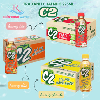 Trà Xanh C2 Hương Chanh/ Táo/ Đào Giải Khát Chai Nhỏ 225ml (24 chai)