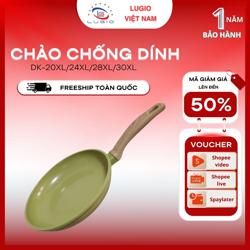 Chảo hợp kim (chống dính Gốm) thương hiệu DURAKING, model DK- 20XL/DK- 24XL/DK- 28XL/DK- 30XL