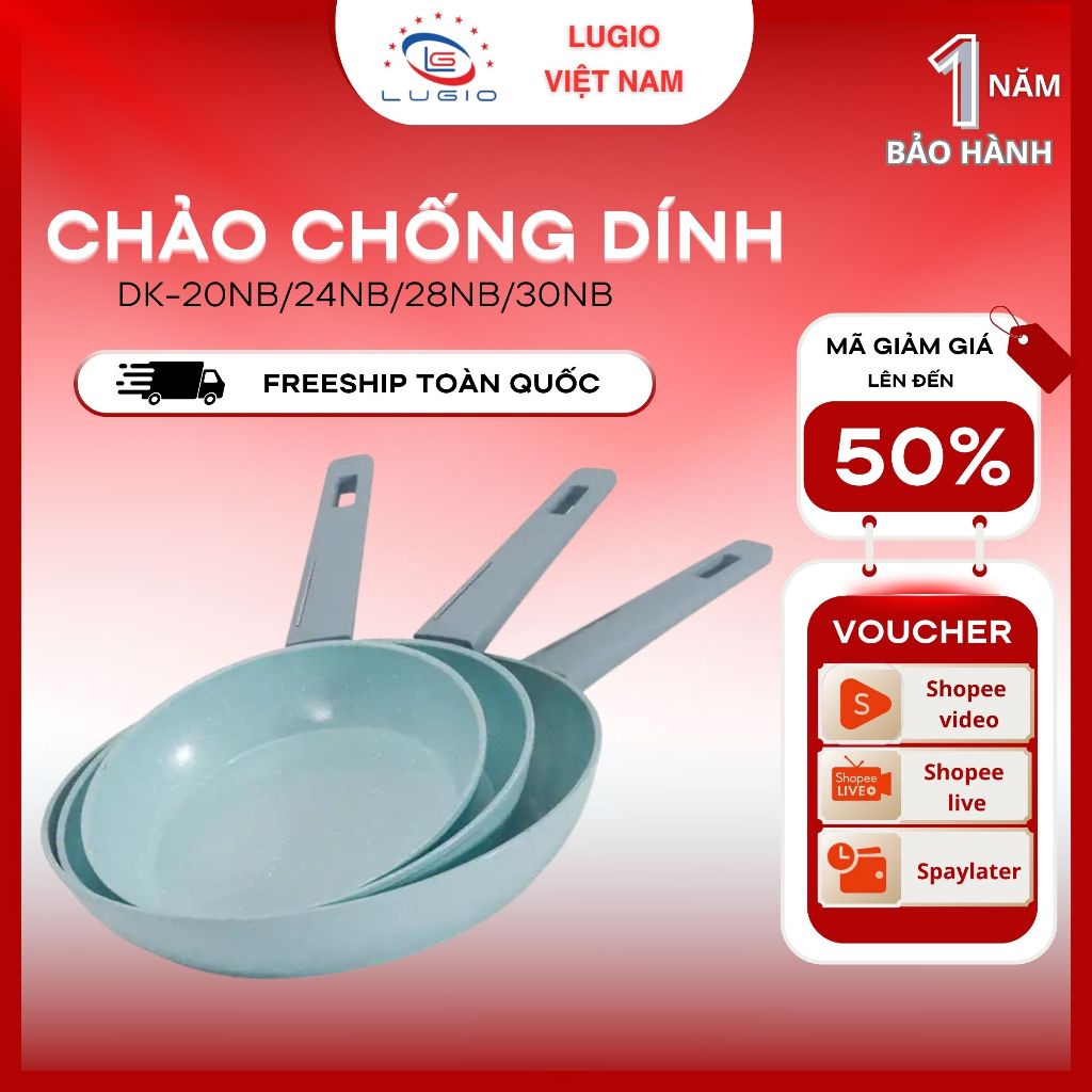 Chảo hợp kim (chống dính Gốm) thương hiệu DURAKING, model DK- 20NB/DK- 24NB/DK- 28NB/DK- 30NB