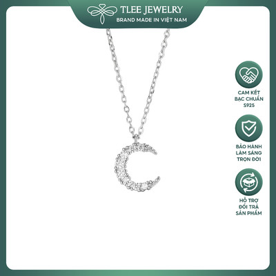 Dây chuyền bạc nữ TLEE mặt trăng khuyết đính đá Luna Moon TLEE JEWELRY D0332