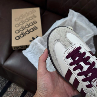 Siêu Phẩm Giày Thể Thao [ Giày thể thao Sneaker 91 ] Giày samba OG Wonder whiter maroon Giày samba og sọc đỏ mận