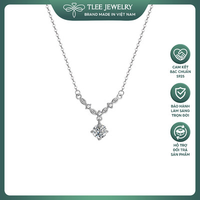 Dây chuyền bạc nữ TLEE dáng giọt nước PERCIOUS lấp lánh TLEE JEWELRY D0294