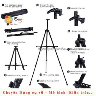    Sugi art shop   -Giá vẽ xếp gọn Giá vẽ tranh di động 3 chân bằng sắt  Sơn tĩnh điện 