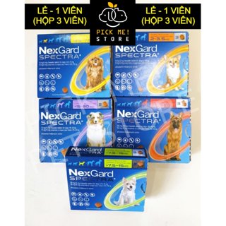 [CHÍNH HÃNG] Viên Nhai NEXGARD SPECTRA Diệt Ve Rận, Bọ Chét, Ghẻ DEMODEX và Xổ giun Cho Chó