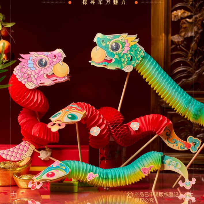 Mô Hình Múa Rối Rắn Giấy Trang Trí Tết – Rắn Giấy Xếp Chụp Hình Tết