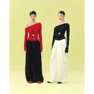  Normallife | PANTS 23 | Quần ống rộng cách điệu phần vạt đắp chéo 