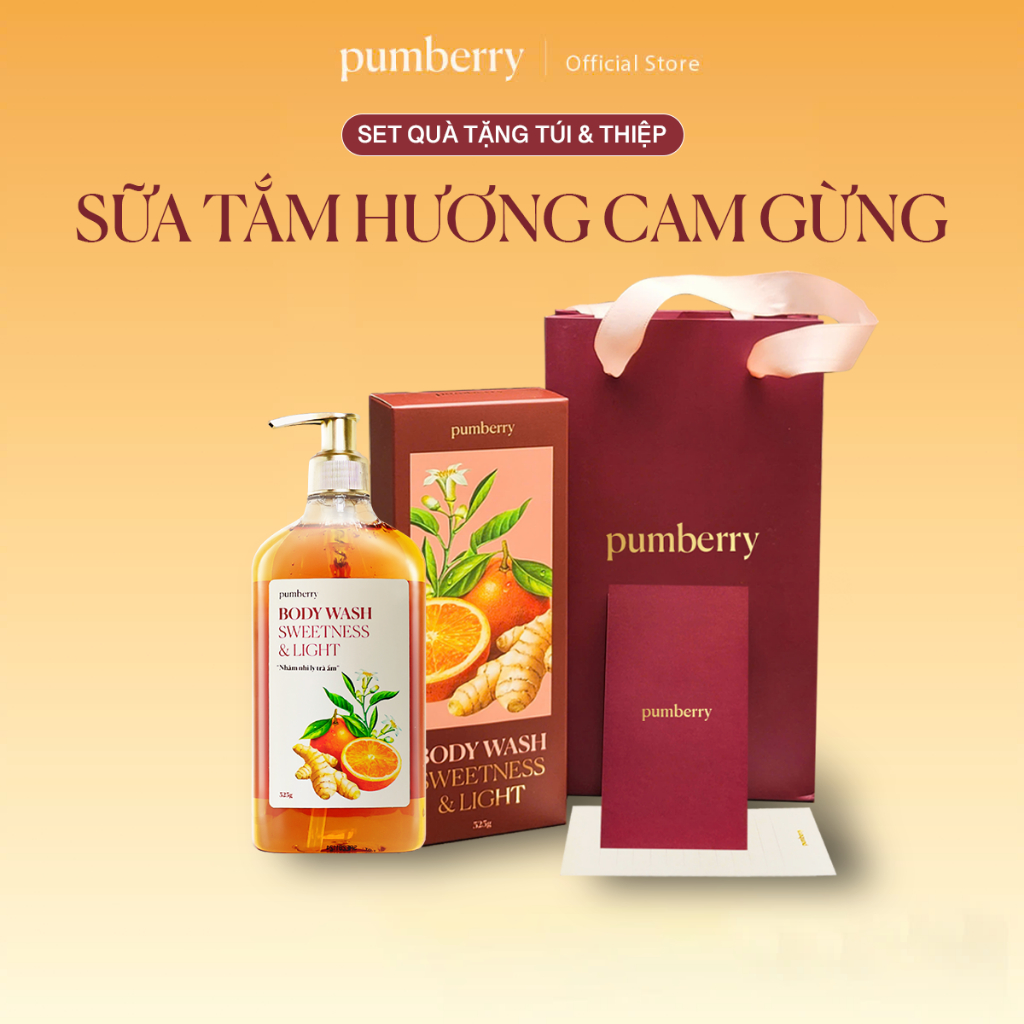   SET QUÀ 20 10  Set Sữa tắm hương cam gừng PUMBERRY SWEETNESS & LIGHT 325g tuỳ chọn túi thiệp sang trọng làm quà tặng 