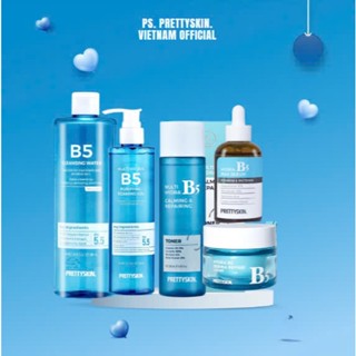 Combo 5 sản phẩm skincare bộ B5 SRM TT Toner Serum Kem dưỡng B5 Prettyskin