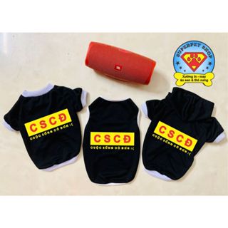 ÁO THÚ CƯNG IN CHỮ CUỘC SỐNG CÔ ĐƠN ĐEN XINH