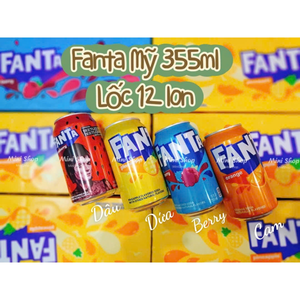 Nước Ngọt Fanta Mỹ 355ml  ( Lốc 12 lon) leetrinh15