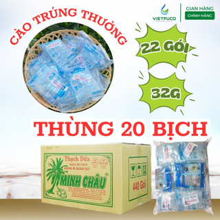 Thùng   20 bịch x 22 gói   Thạch dừa thẻ cào trúng thưởng Minh Châu 