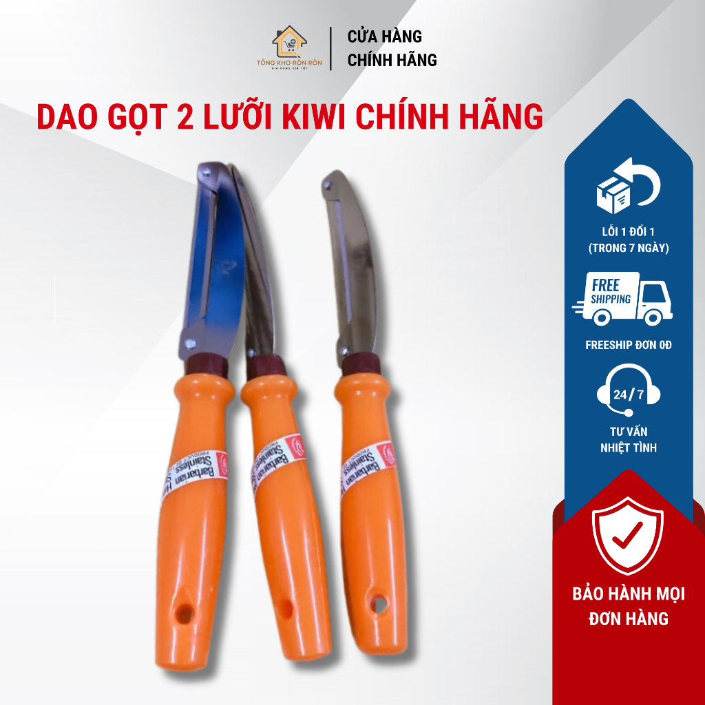Dao gọt 2 lưỡi KIWI Thái Lan chính hãng, hàng loại 1, thép không rỉ vệ sinh