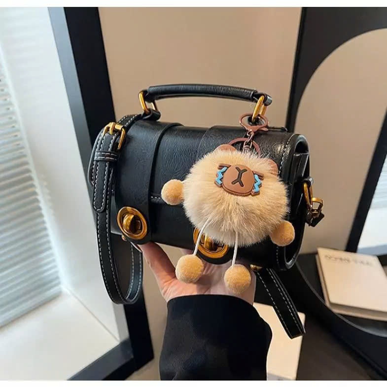 Túi xách nữ 2 dải khoá da nhăn cao cấp tặng móc gấu khóc Uyên store - DK996 | BigBuy360 - bigbuy360.vn