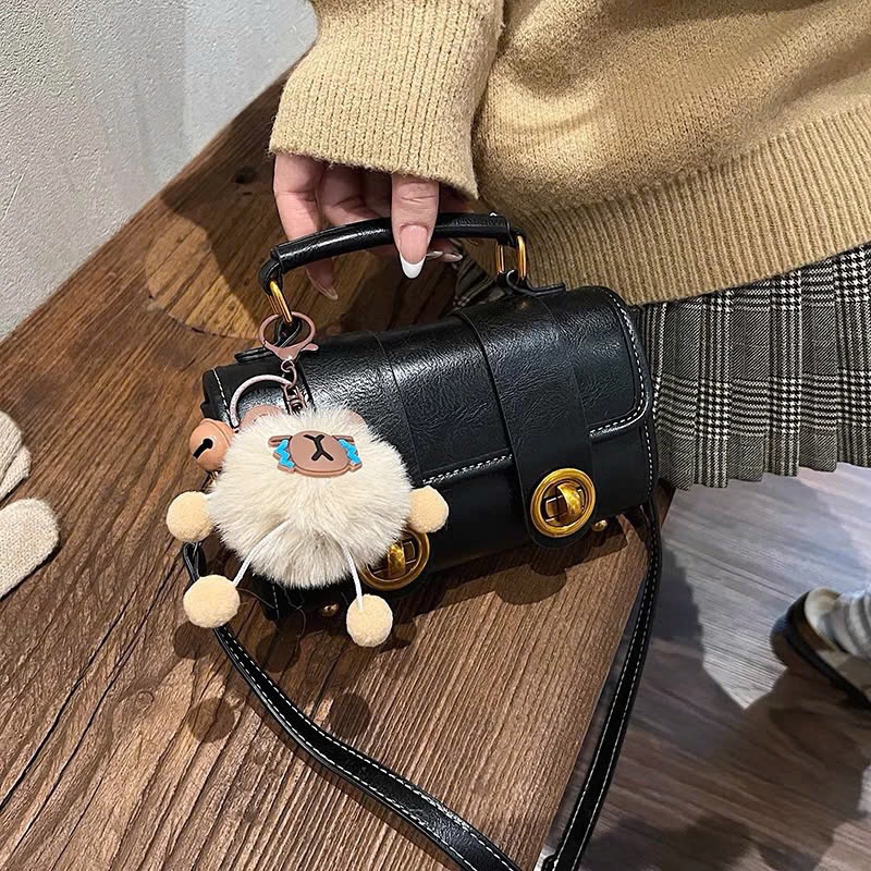 Túi xách nữ 2 dải khoá da nhăn cao cấp tặng móc gấu khóc Uyên store - DK996 | BigBuy360 - bigbuy360.vn