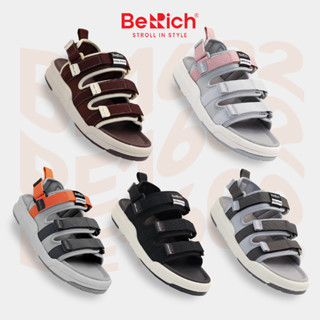 Giày Sandal 3 Quai Ngang Nam Nữ BeRich - BE1602 Quai Hậu Đế Bằng