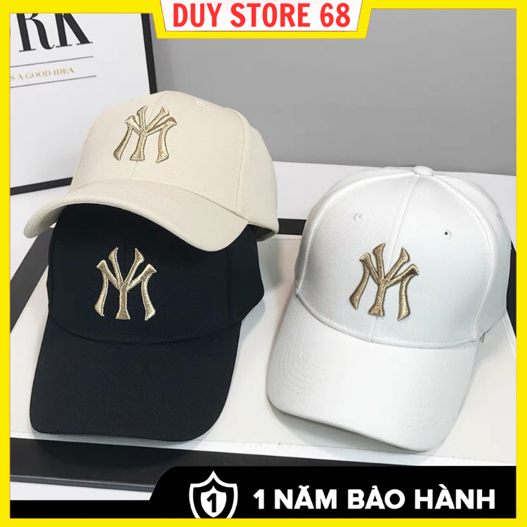 Mũ lưỡi trai nam nữ - Nón kết thêu logo NY thể thao kaki mền mịn thoáng mát thấm hút mồ hôi