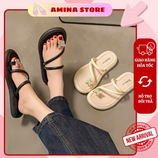 Dép Nữ Xỏ Ngón Gắn Hình Bướm Siêu xinh, Chất Liệu Nhựa Eva Êm Chân , 2 Màu Sắc Dễ Phối Đồ