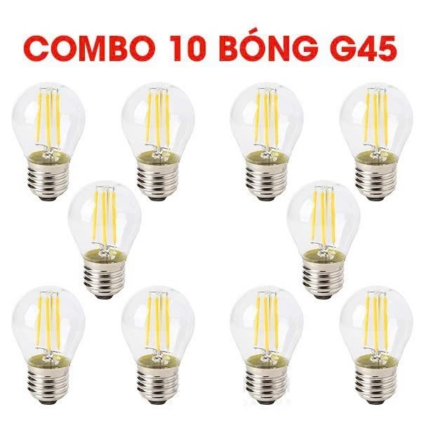 Bóng đèn led dây tóc : Combo 10 bóng đèn led edison G45 bóng đèn trang trí