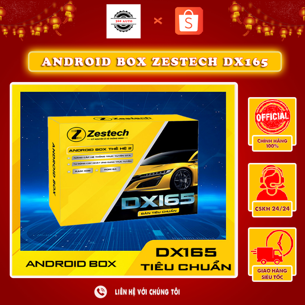 Bộ Android Box Zestech DX165 Thế Hệ 2 Ram 4G - Tặng Vietmap S2
