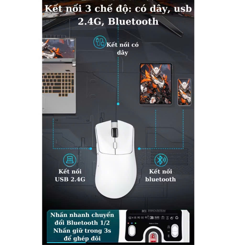 Tổng  Hợp Chuột Không Dây Gaming Attack Shark  X11 / G3 Pro / R1 / 3 chế độ kết nối / Dock sạc / tặng kèm grip tape | BigBuy360 - bigbuy360.vn