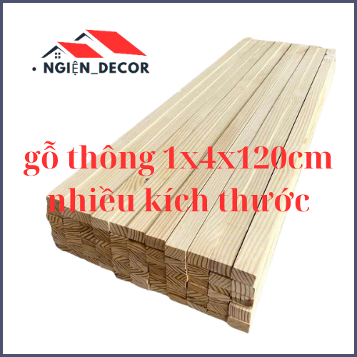 Thanh Nan Gỗ Thông Bào Sẵn Giá Rẻ Dày 1cm x 4cm x Dài 150cm, Gỗ Thông Pallet Xẻ Thanh Dùng Làm Nẹp