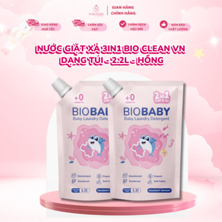  Nước giặt xả 3in1 Bio Clean dạng túi - 2.2L - Hồng 
