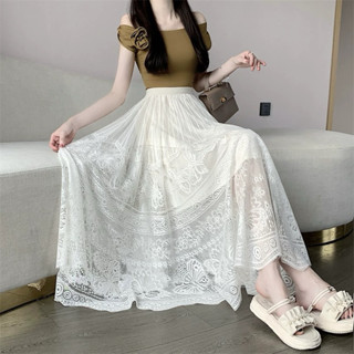  CHÂN VÁY NỮ REN DÁNG DÀI SANG CHẢNH 2025.Hàng Quảng Châu 