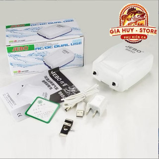   Tặng phụ kiện  Máy Sủi Khí Oxy Tích Điện 2 Vòi Jebo 9950  2W - 2x2.5Lít Phút  - Máy Oxi Cho Hồ Cá 