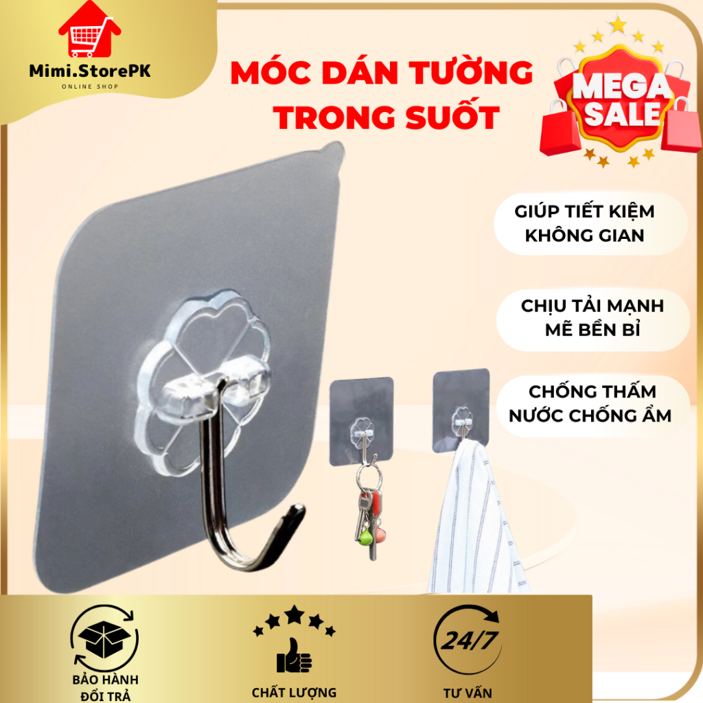 Set 5 Móc treo dán tường