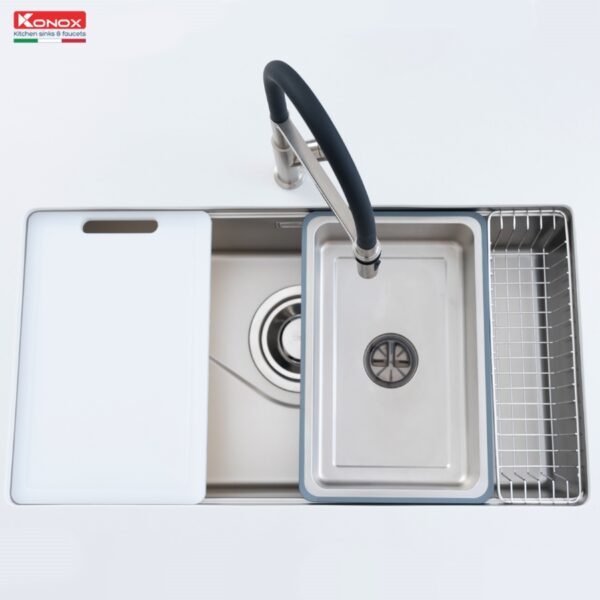 Chậu rửa chén Konox TARI 8748SR, chống xước phong cách Nhật inox 304