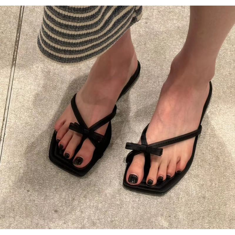  Dép bệt nữ quai xỏ ngón - gắn nơ xinh thời trang dành cho nữ có bigsize 40-45 