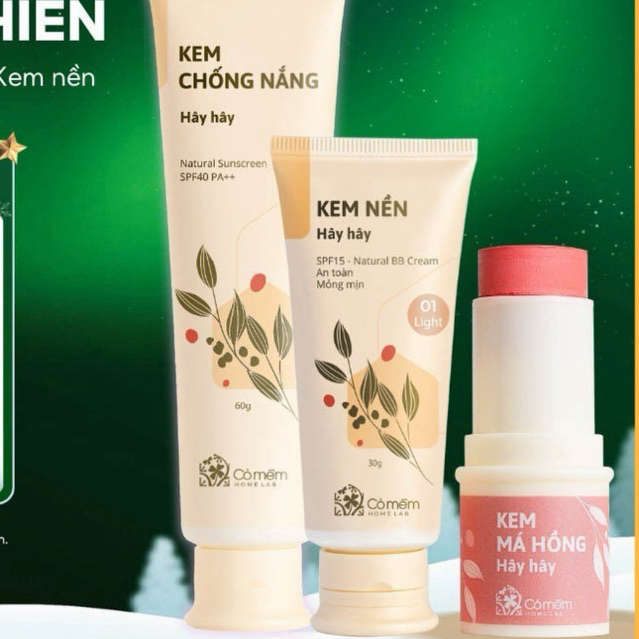 Bộ Trang Điểm Tối Giản 2 bước Cho Da Thường Hây Hây Cỏ Mềm