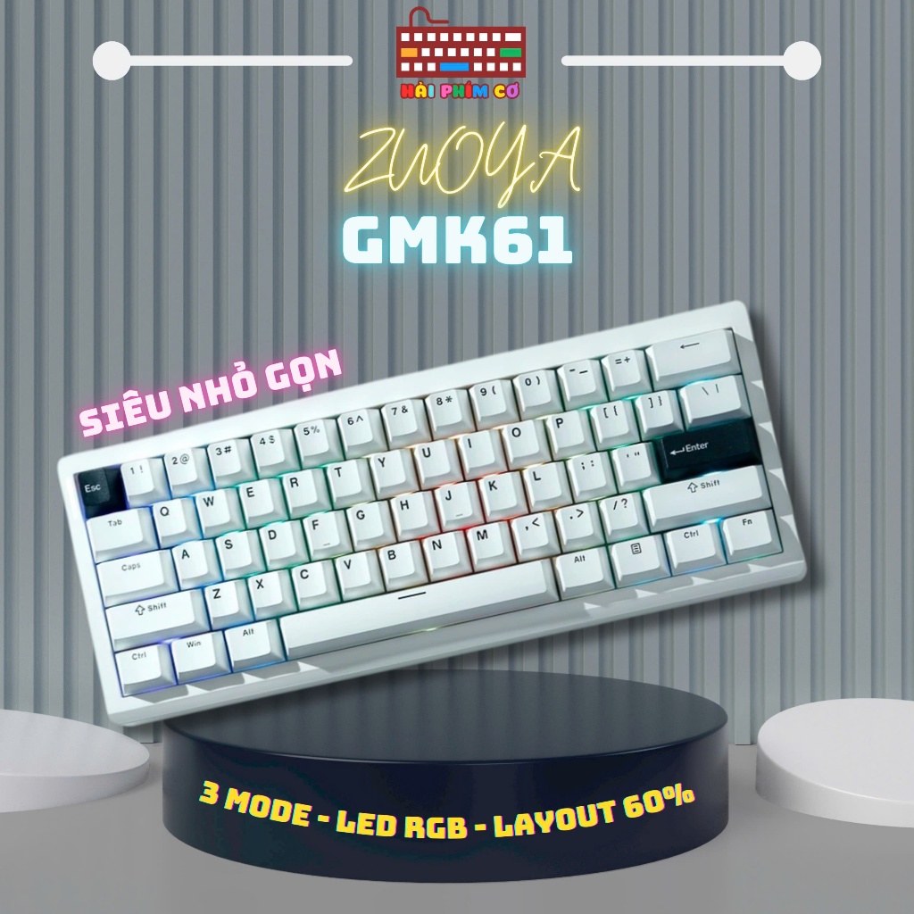 [HOẢ TỐC] BÀN PHÍM GMK61 | MẠCH XUÔI 1.5MM NON FLEX CUT | HOTSWAP 5 PIN | 3 MODES | LED RGB TỪNG PHÍ