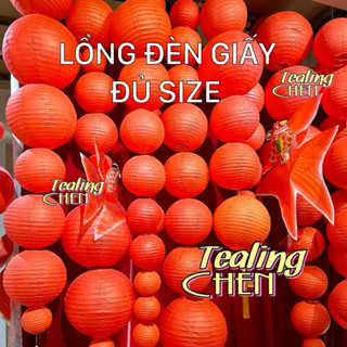 HCM - LỒNG ĐÈN GIẤY ĐỎ TRANG TRÍ TẾT, ĐỦ MÀU ĐỦ SIZE GIÁ RẺ