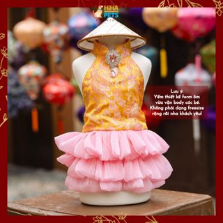 Váy Yếm Tết Lam Khuê Cho Chó Mèo Quần Áo Thú Cưng Tết Thời Trang Cao Cấp Hiha Pets 2025 VTG3