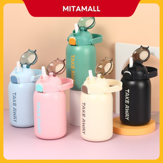 Bình giữ nhiệt TAKEAWAY MITAMALL dung tích 850ML, có ống hút, quai xách, khắc tên theo yêu cầu