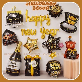 Cầu 4D tròn trang trí Happy New Year