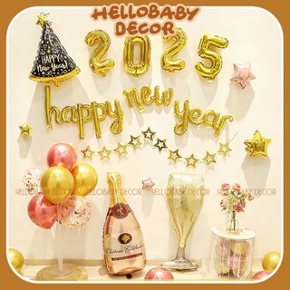 Cầu 4D tròn trang trí Happy New Year