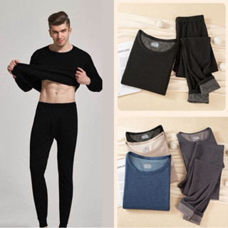  Bộ Đồ Lót Giữ Nhiệt Nam Cashmere giữ ấm mùa đông – Áo Cổ Tròn Siêu Ấm Siêu Mềm Thoải Mái Cả Ngày 