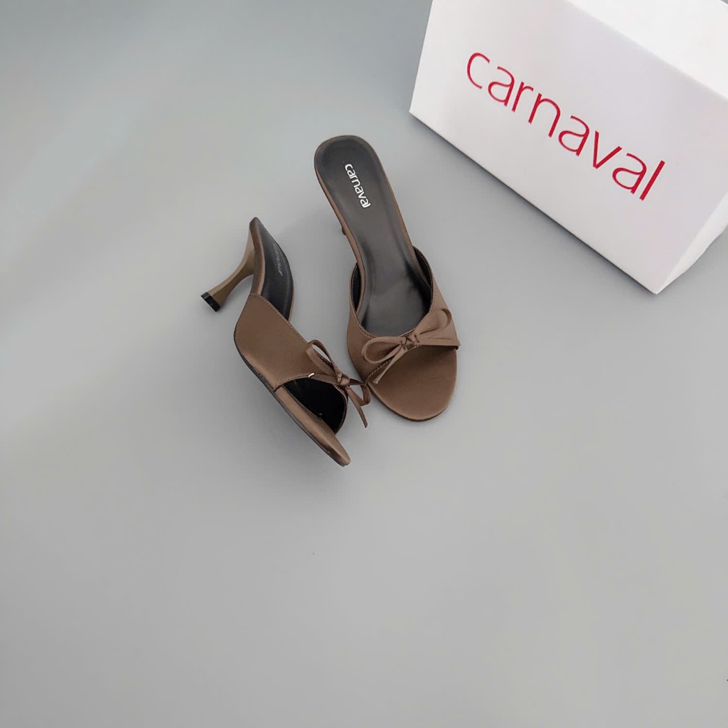 Dép Cao Gót Carnaval Gót Nhọn Cao 7cm Quai Thắt Nơ Siêu Xinh - VS112